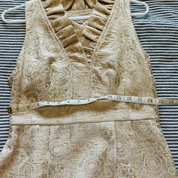 London Times. Gold foil dress. 8 Petite size. Worn 1x for an event. Like New - Picture 5 of 6